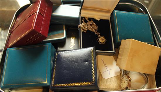 Edward Prince of Wales silver presentation pencil, cased & a collection of silver & costume jewellery, wristwatches etc